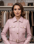 pink női bőrkabát