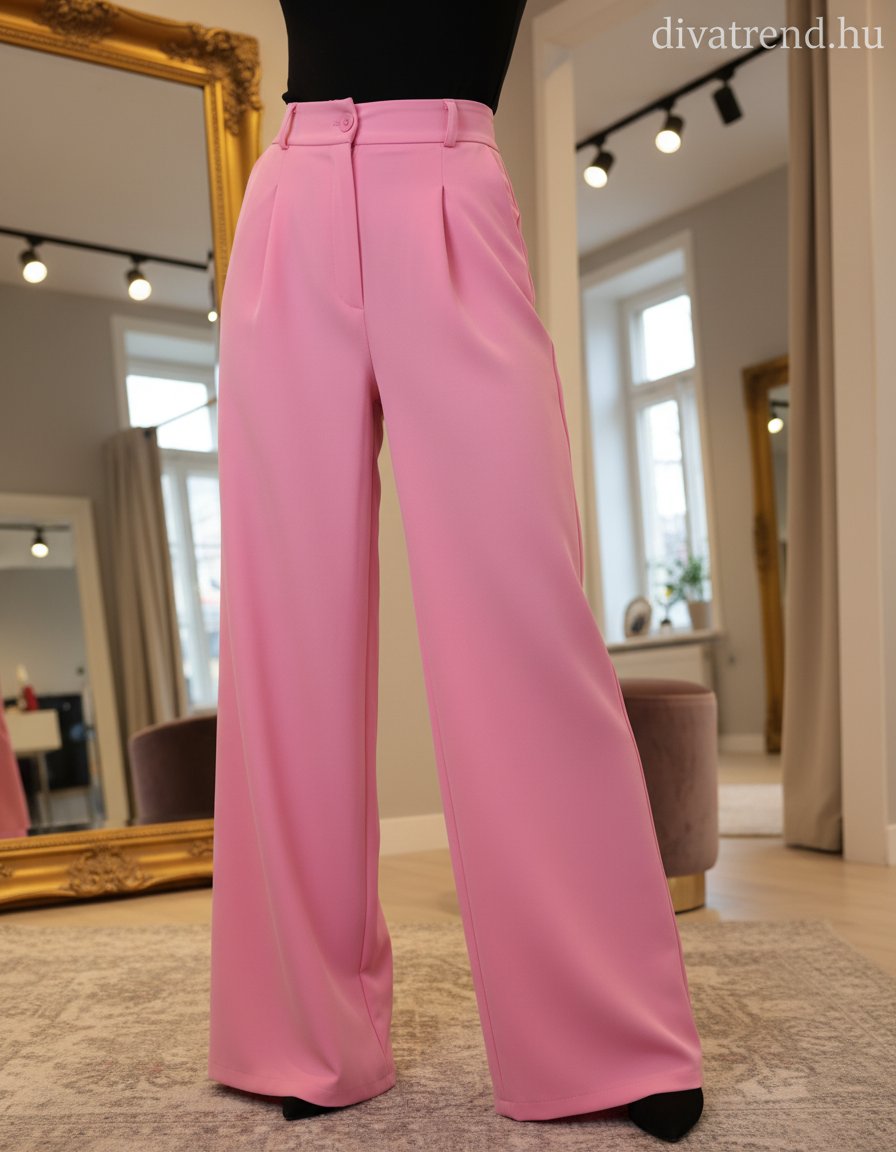pink bő szárú nadrág