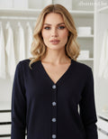 kék sötét női vékony kötött kardigán
