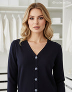 kék sötét női vékony kötött kardigán