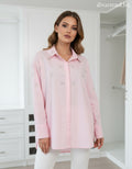 pink világos női köves oversize pamut ing