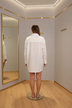 női köves oversize pamut ing hátulról