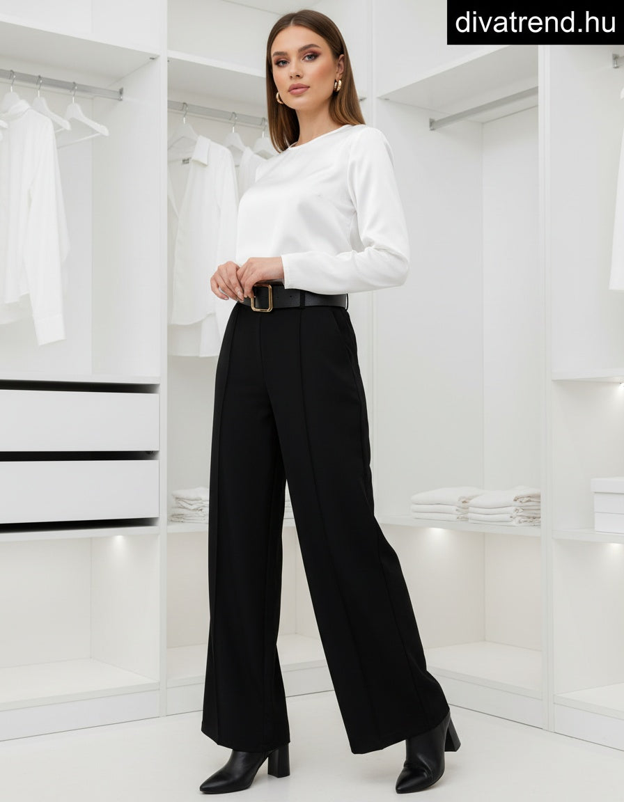 fekete bő szárú nadrág