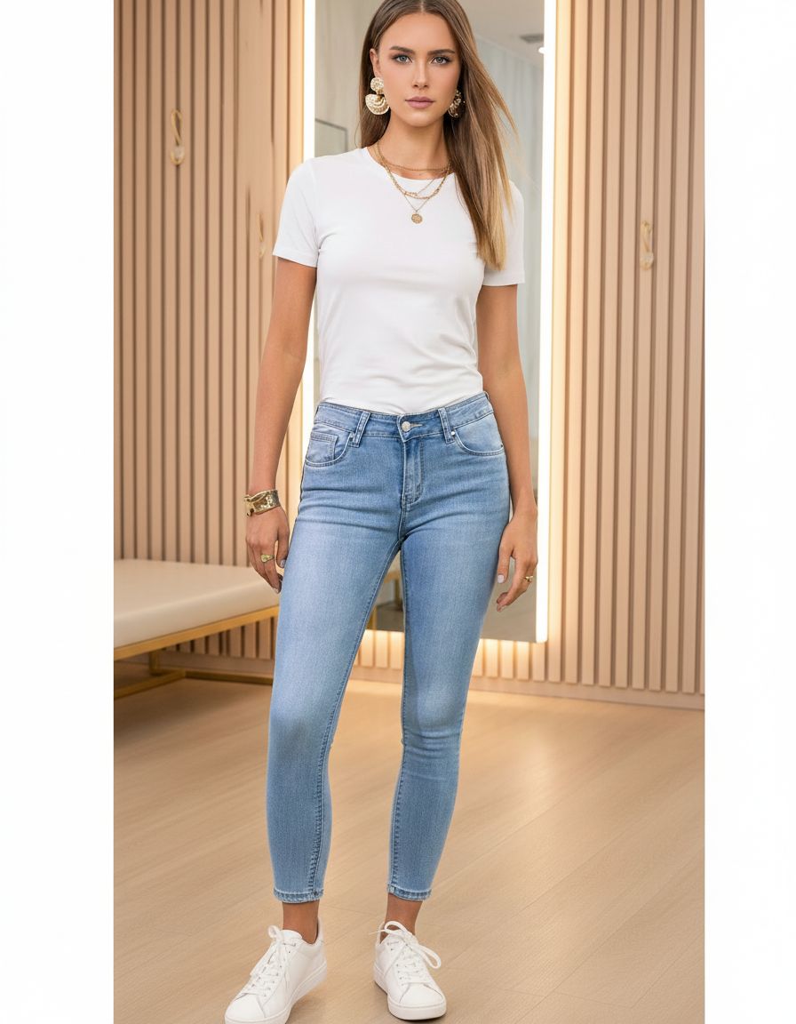 kék skinny farmer pushup