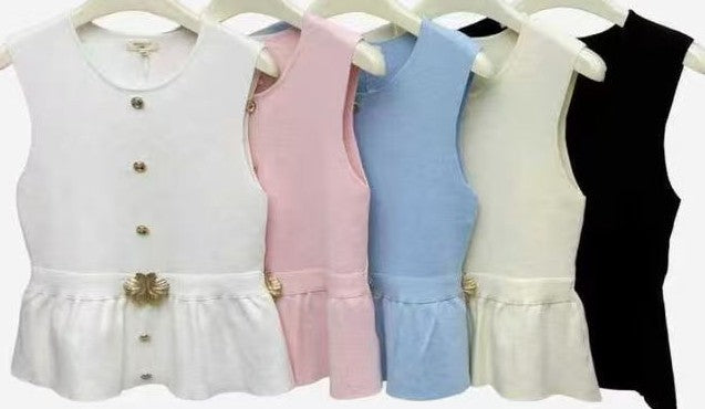 női kötött peplum mellény színvariánsok