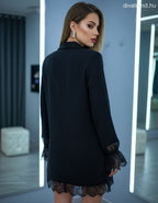 csipkés mini blézer ruha hátulról