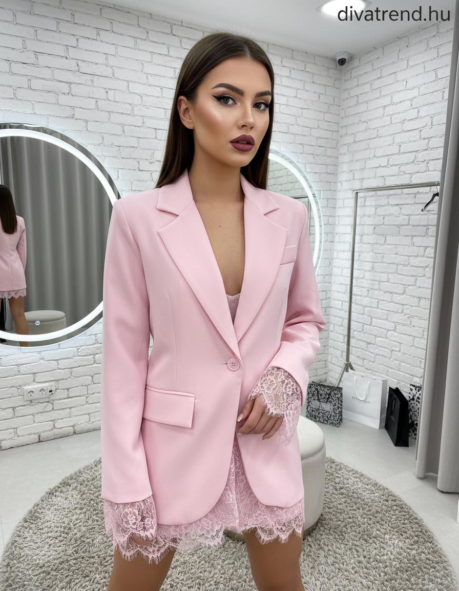 pinklight csipkés mini blézer ruha