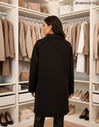 női kabát scuba anyagból hátulról