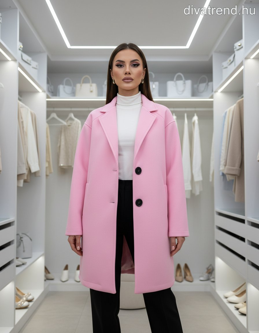 pink női kabát scuba anyagból