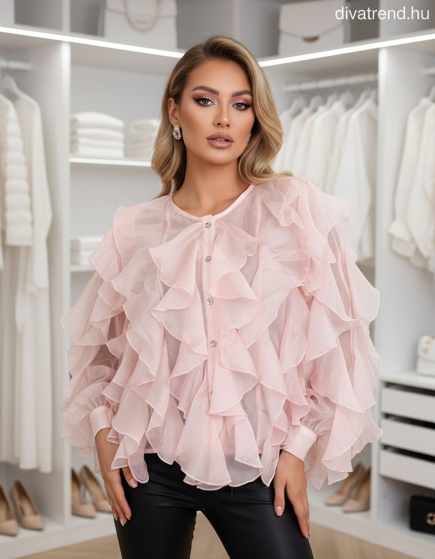 pinklight fodros sifon blúz