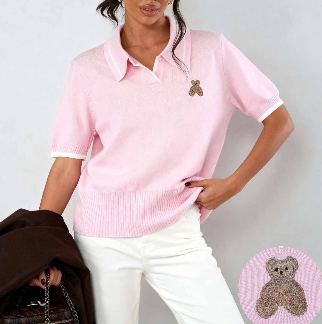 pink női kötött póló Teddy Bear