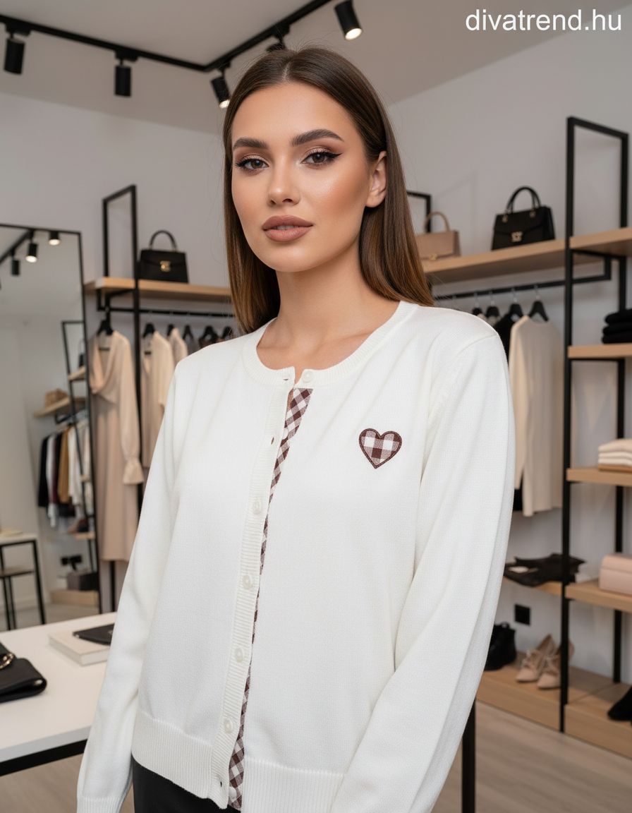 fehér női kardigán vékony