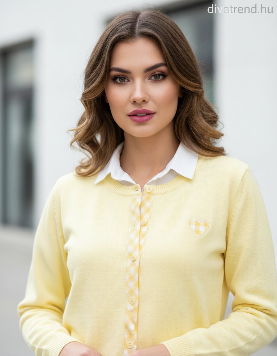 sárga női kardigán vékony