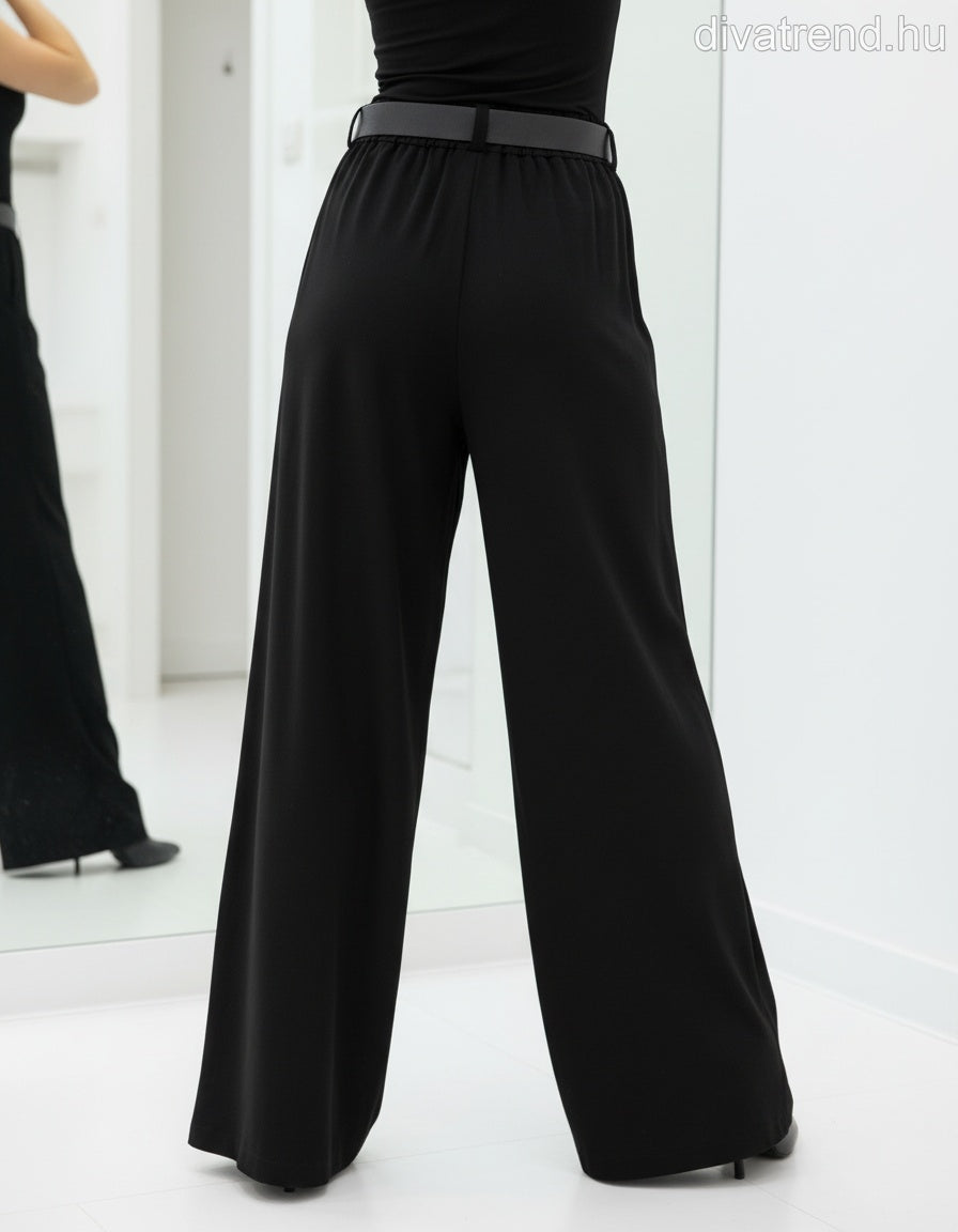 bő szárú szövetnadrág hátulról