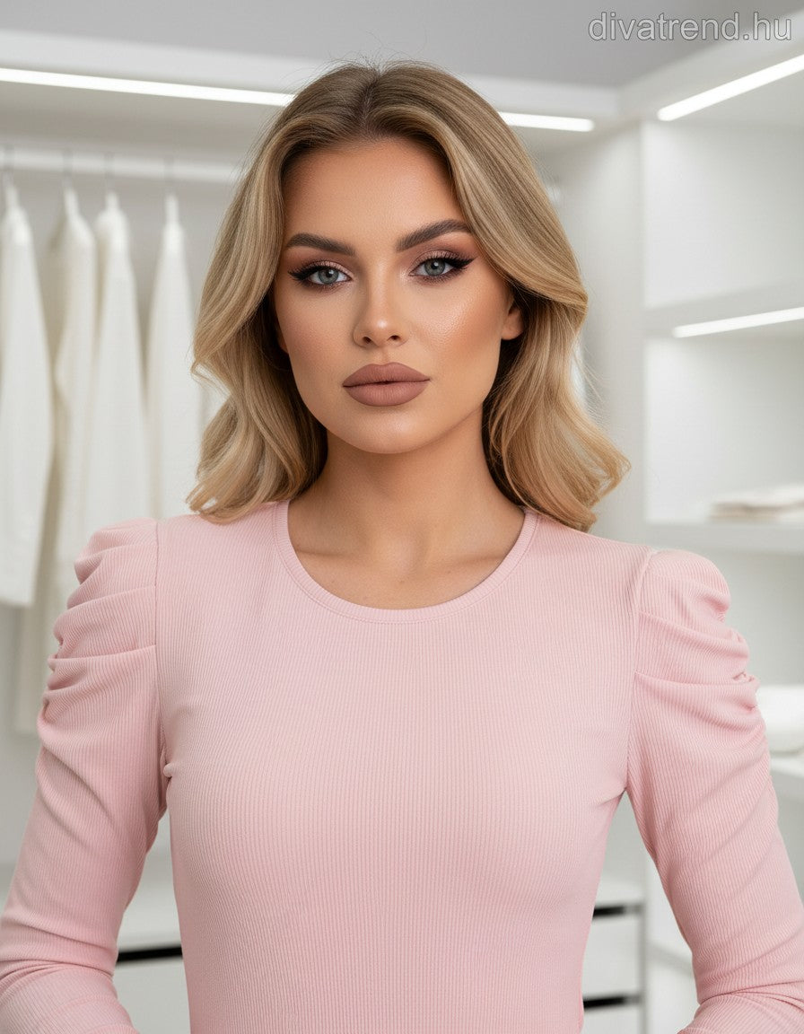 mályva világos női felső puffos vállú