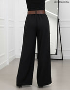 bő szárú szövetnadrág övvel hátulról