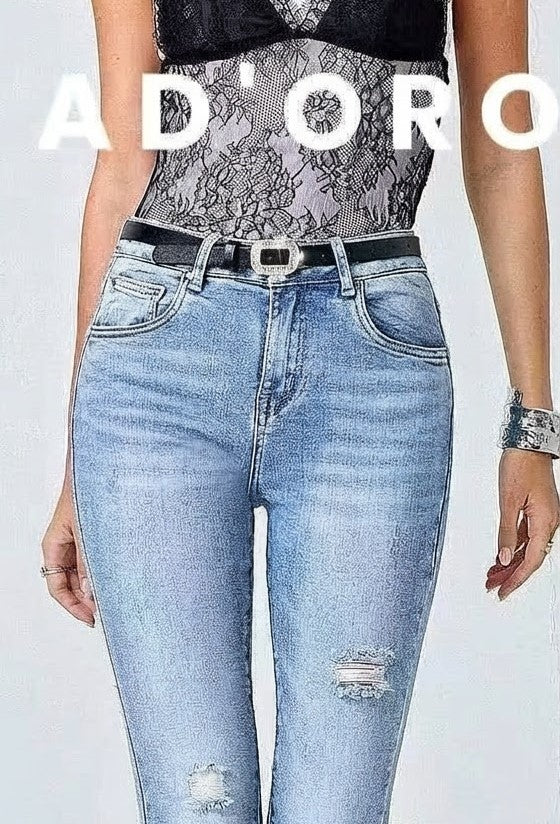 kék AdOro női farmer skinny