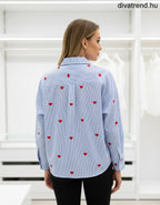 női csíkos ing szívecskés hátulról