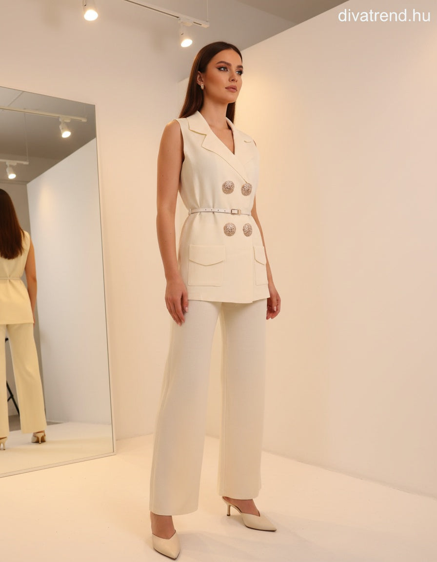 bézs elegáns kötött szett