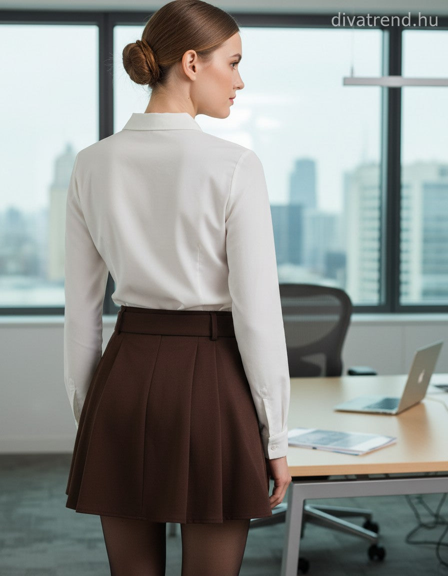 rakott mini skort hátulról