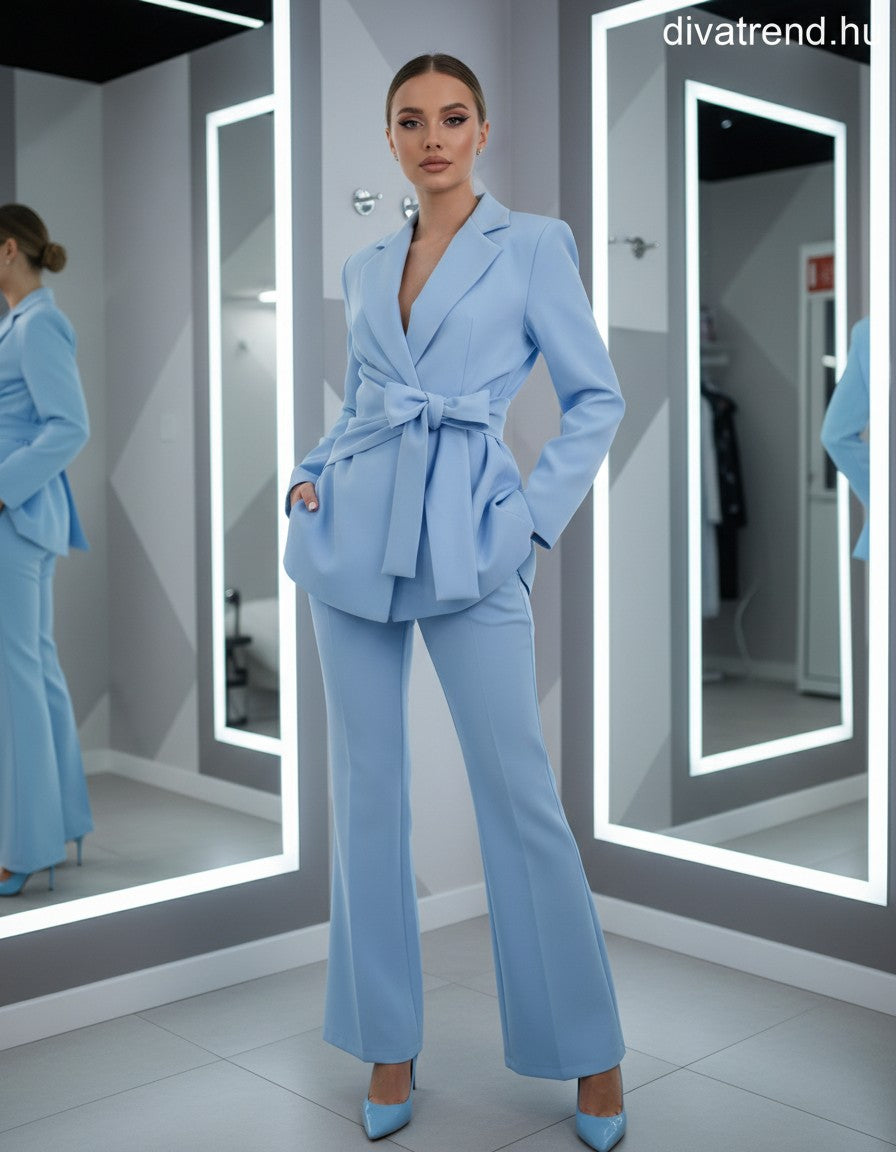 kék világos elegáns női szett