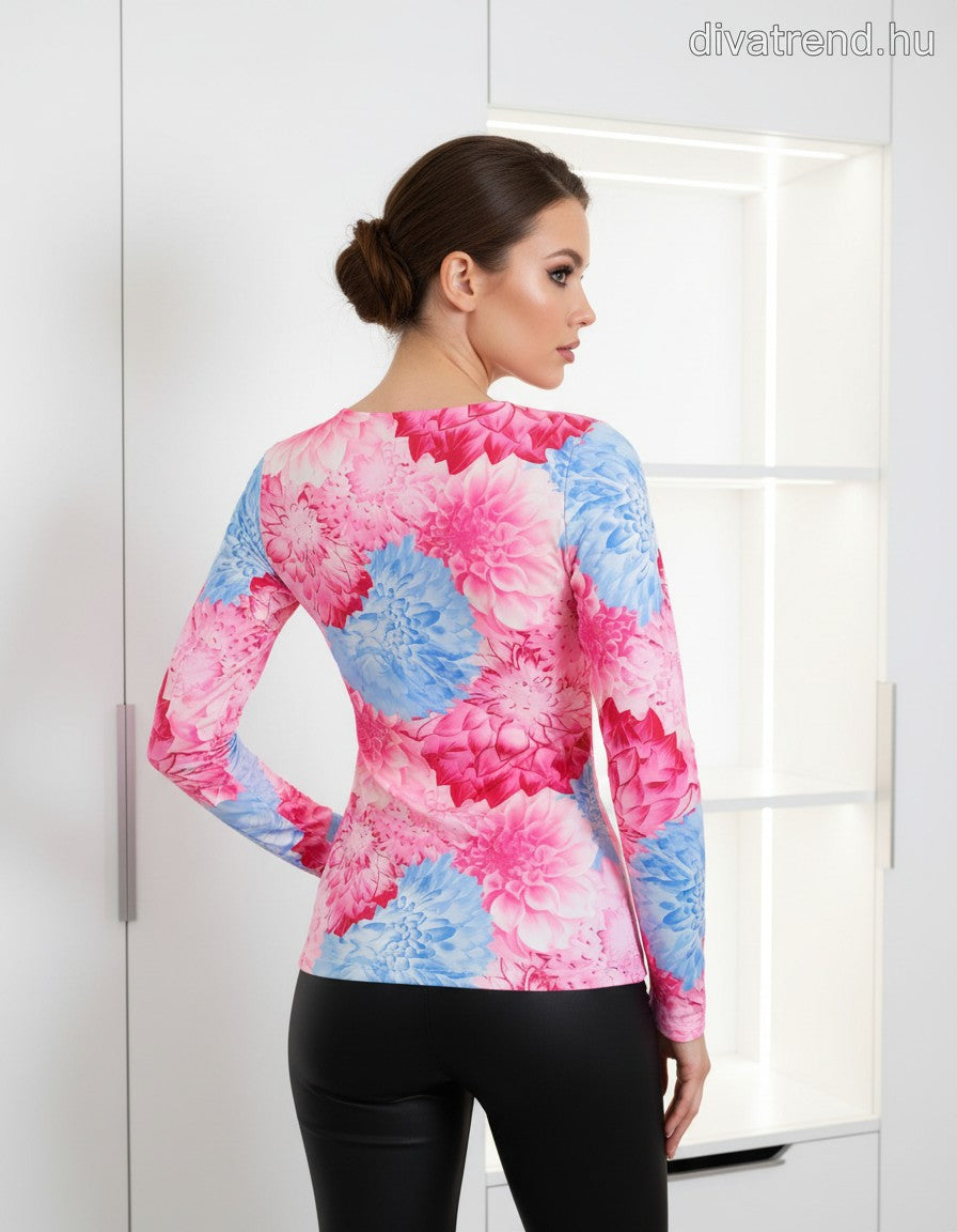 női felső virágmintás hátulról