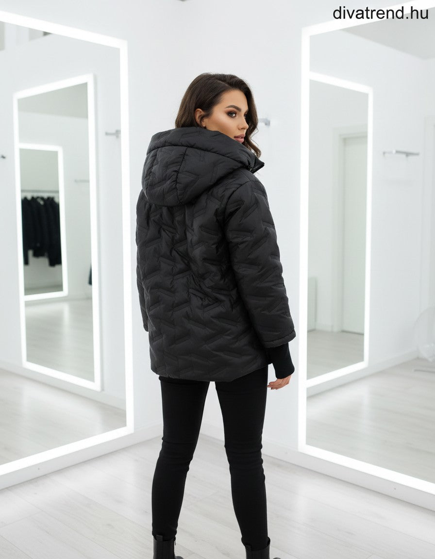 steppelt kabát kapucnis hátulról