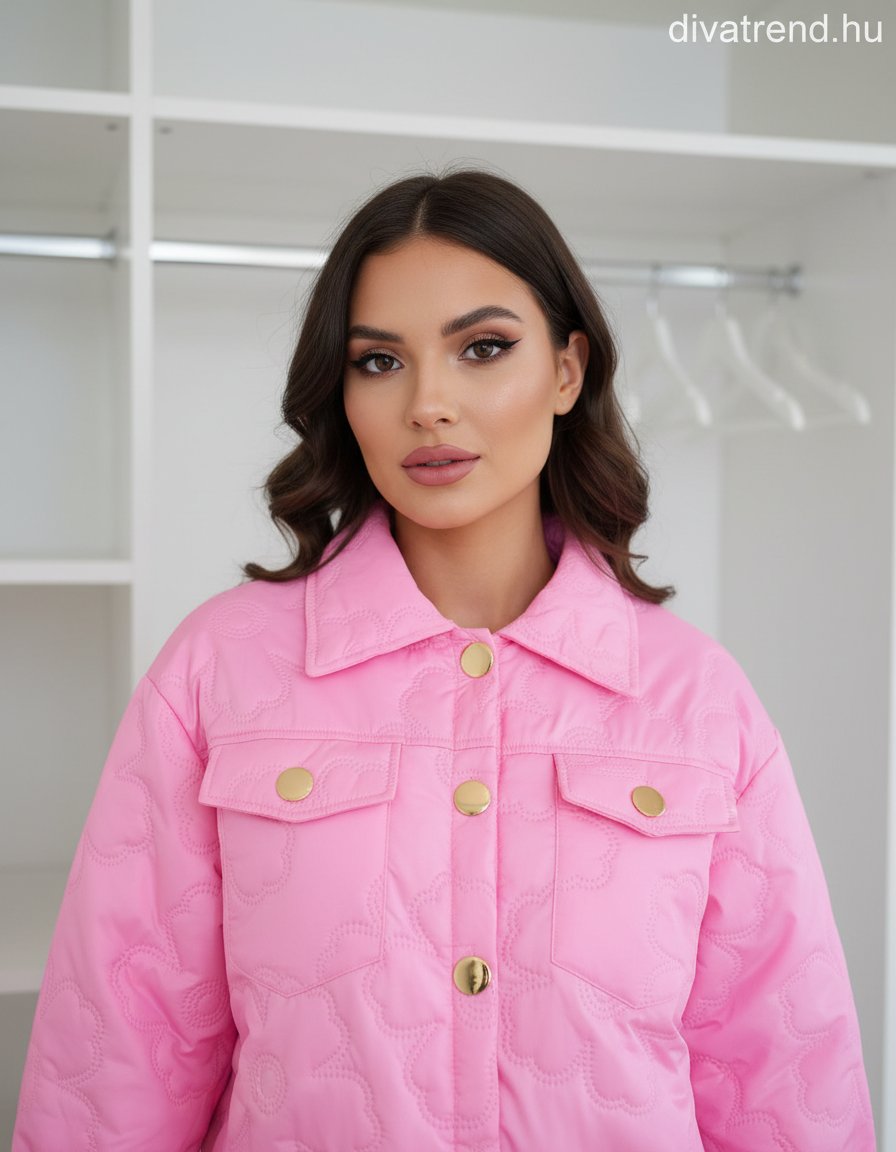 pink steppelt kabát virágmintás 