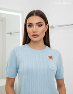 kék női kötött póló Teddy Bear