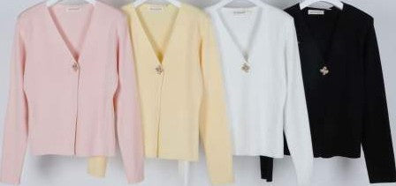 kötött kardigán 1 díszgombbal színvariánsok