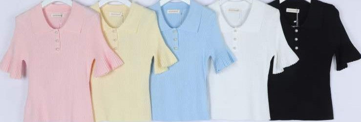 női kötött póló galléros színvariánsok