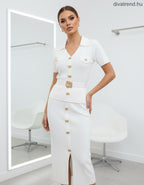 fehér elegáns kötött szett