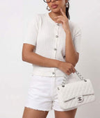 fehér női kötött kardigán