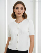 fehér női kötött kardigán