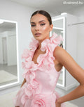 pinklight Selyemfényű fodros top peplum