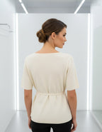 kötött kardigán rövid ujjú hátulról