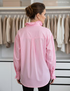 női pamut ing állógalléros, fodros hátulról