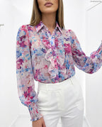 lila virágmintás sifon ing