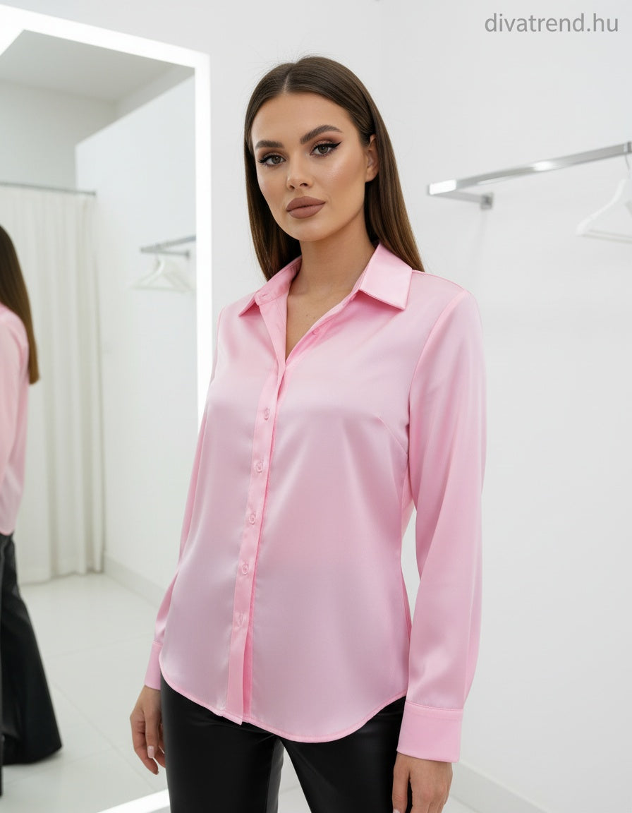 pink női szatén ing