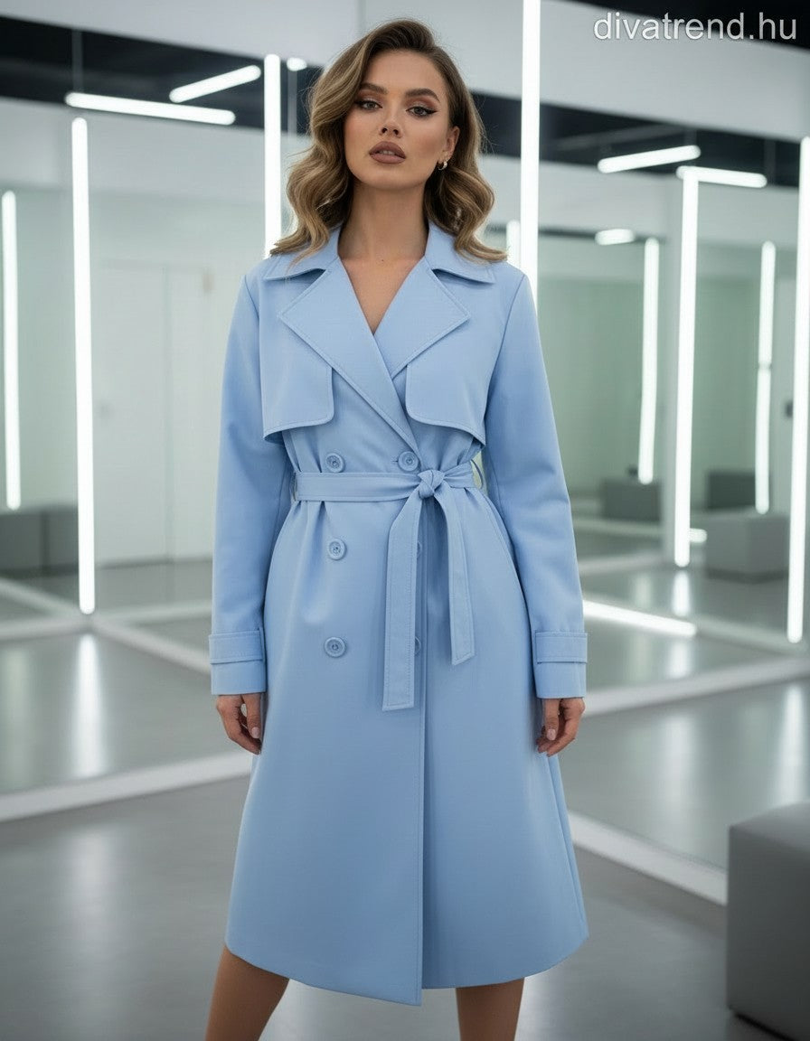 kék világos női ballonkabát