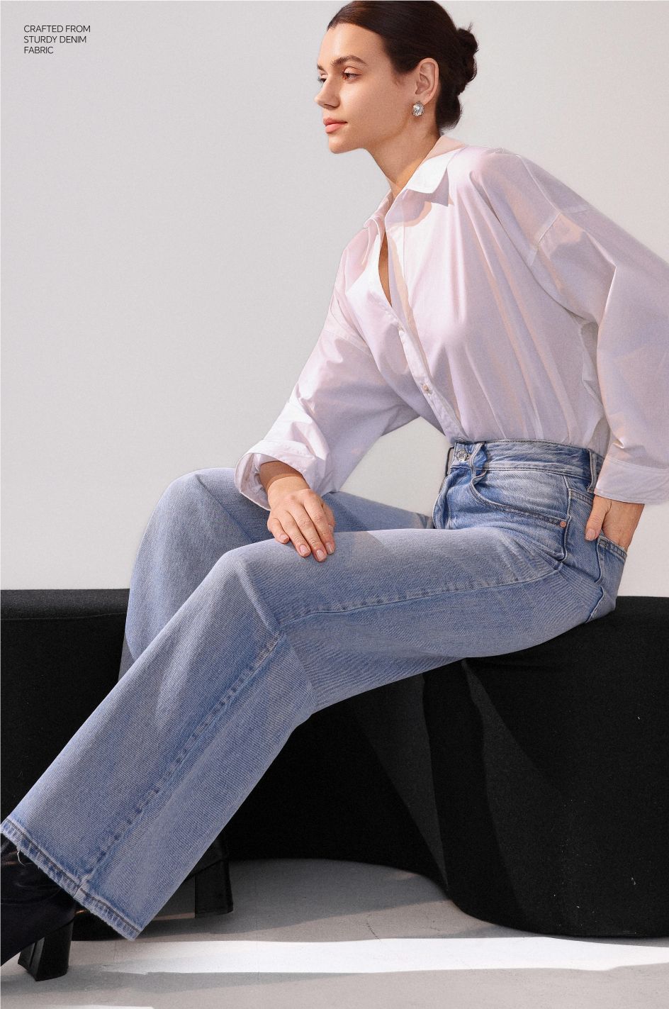 kék wide leg farmer