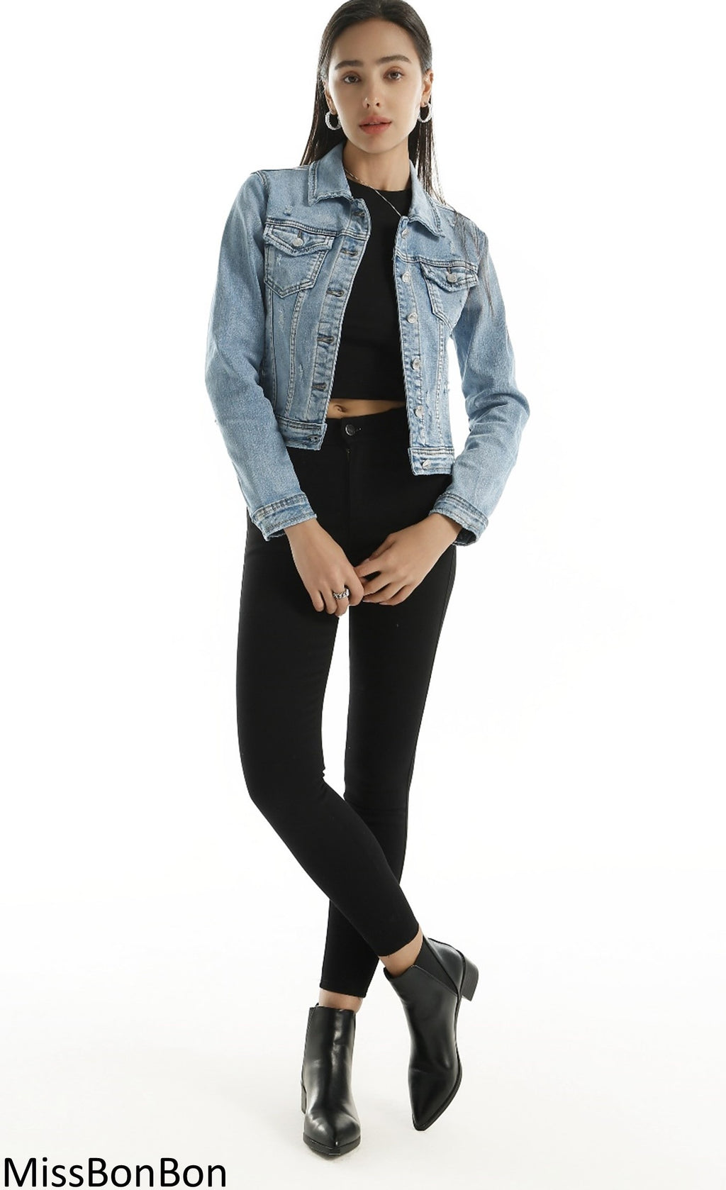 kék női farmerdzseki