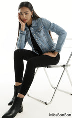 kék női farmerdzseki