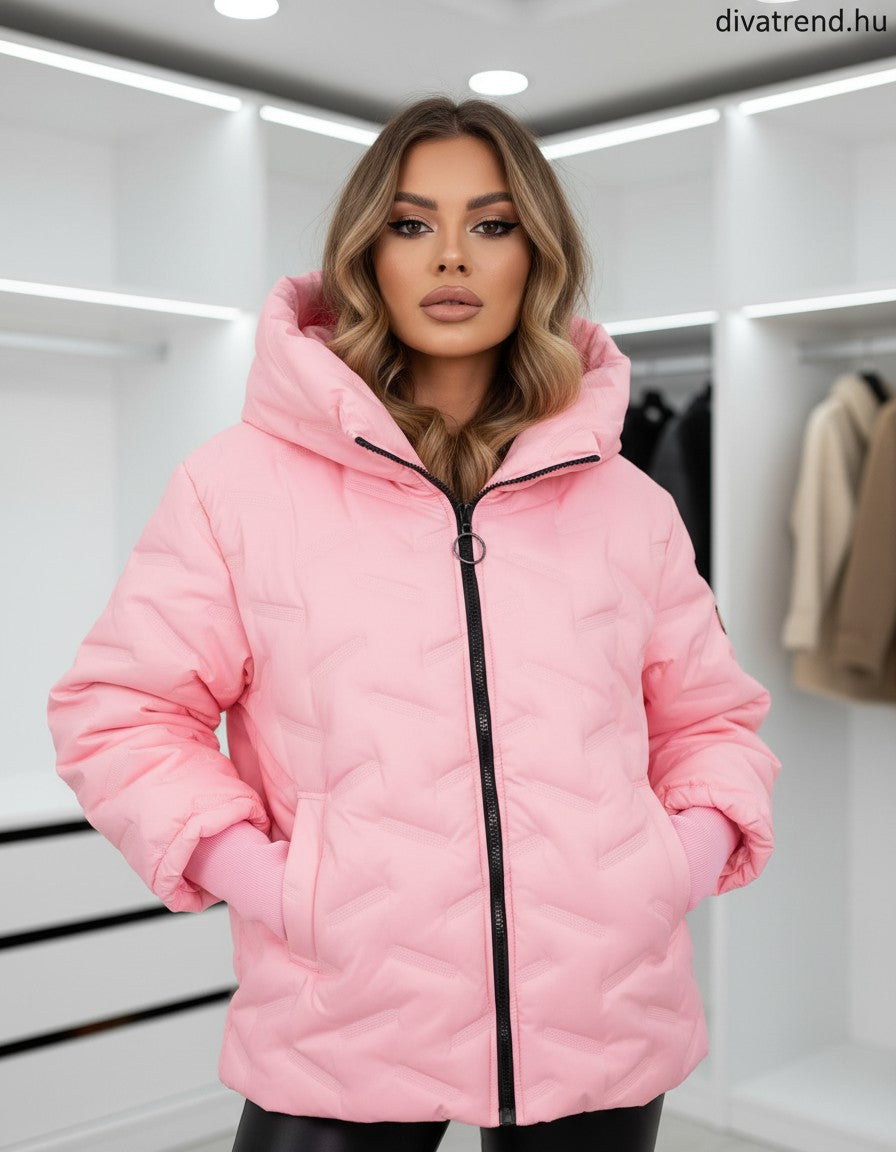 pinklight steppelt kabát kapucnis