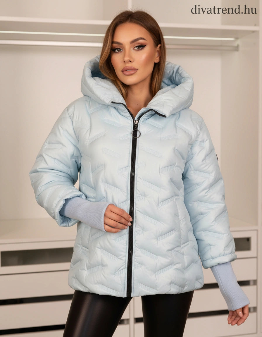 olasz női átmeneti kabát hosszú ujjú magas nyakú