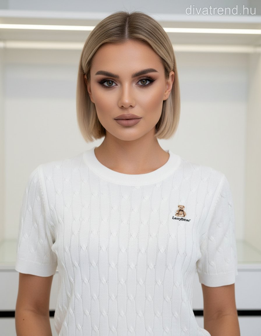 fehér női kötött póló Teddy Bear