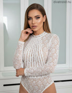 fehér csipke női body