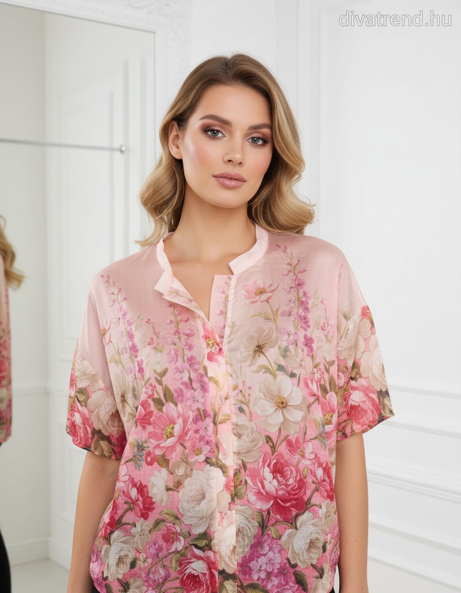 pinklight virágmintás tencel ing