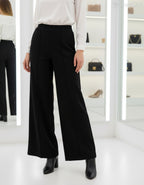 fekete bő szárú pamut nadrág