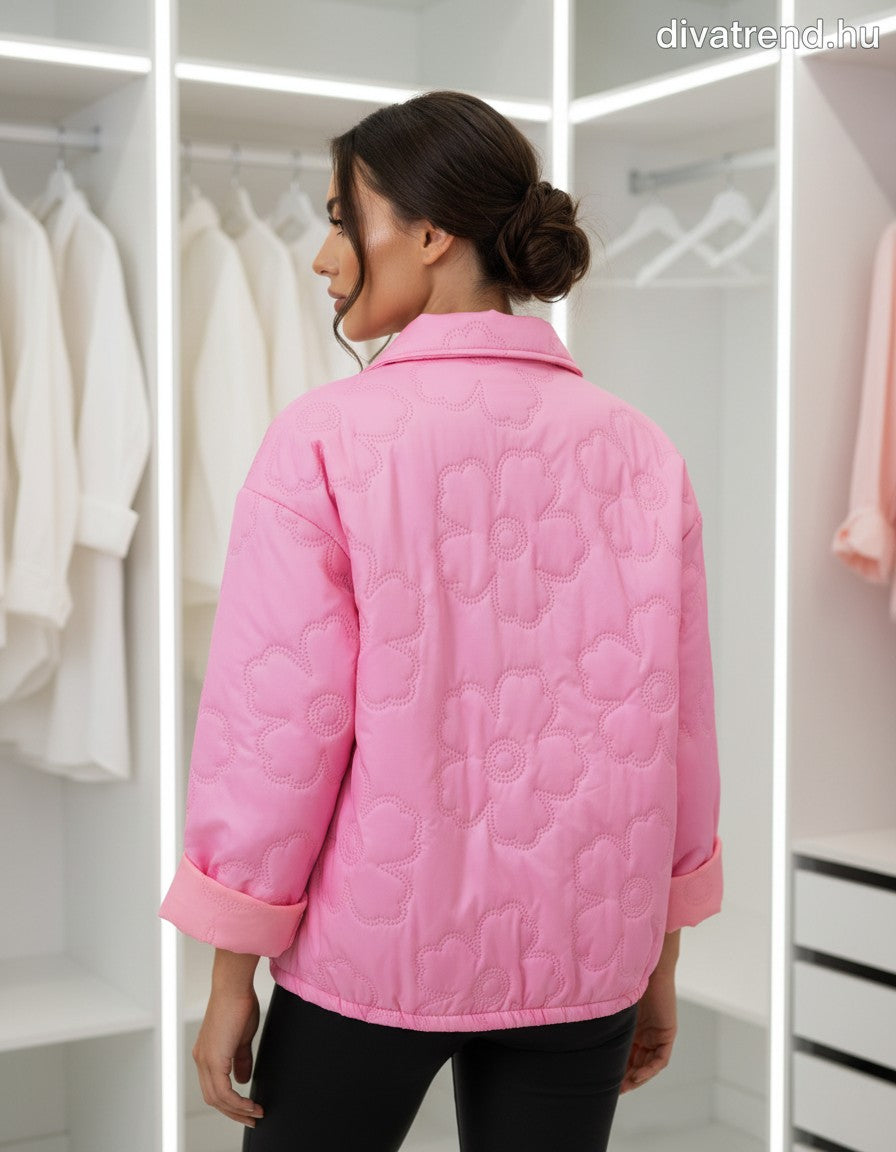 steppelt kabát virágmintás patentos hátulról